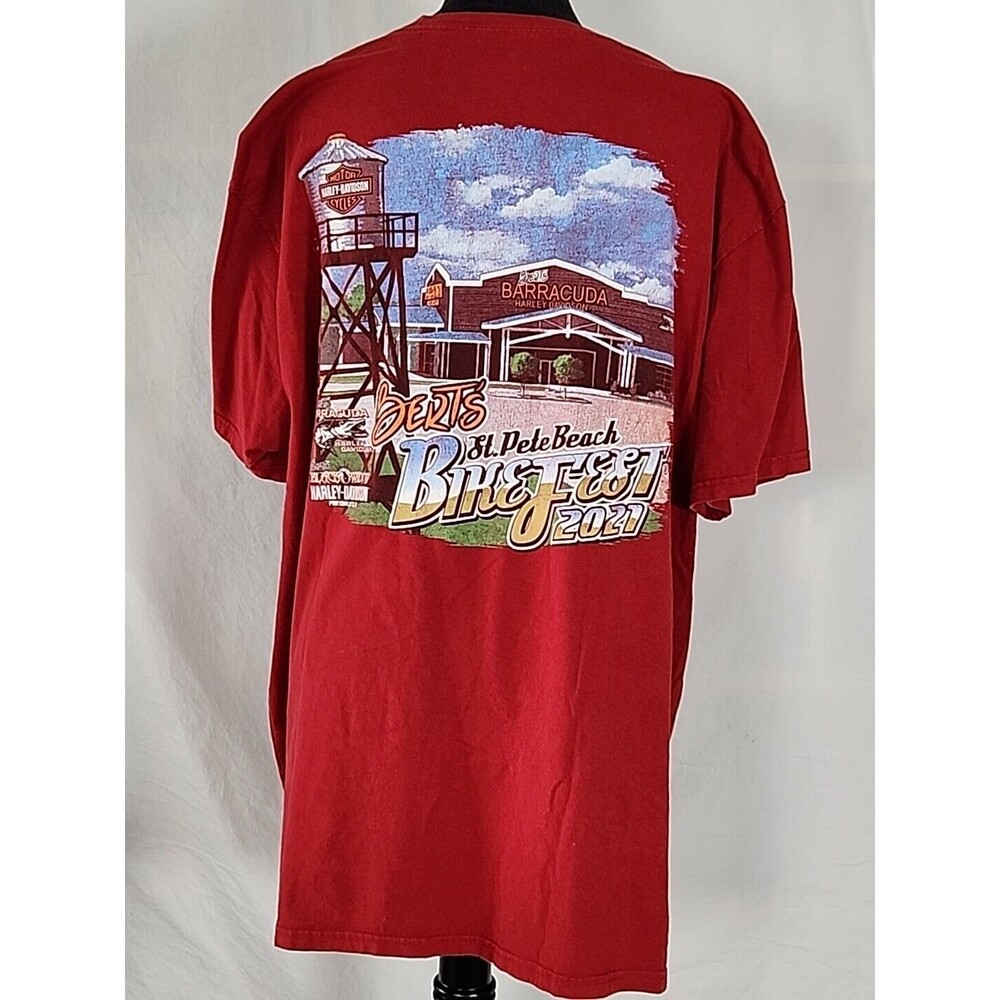 Harley Davidson St Pete Florida Berts Barracuda T Shirt 2XL Bike Fest 2021